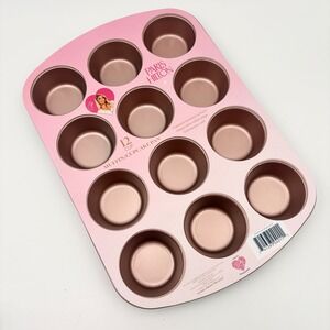 Paris Hilton 12 Cup Muffin Cupcake Pan Rose Gold Nonstick Pink